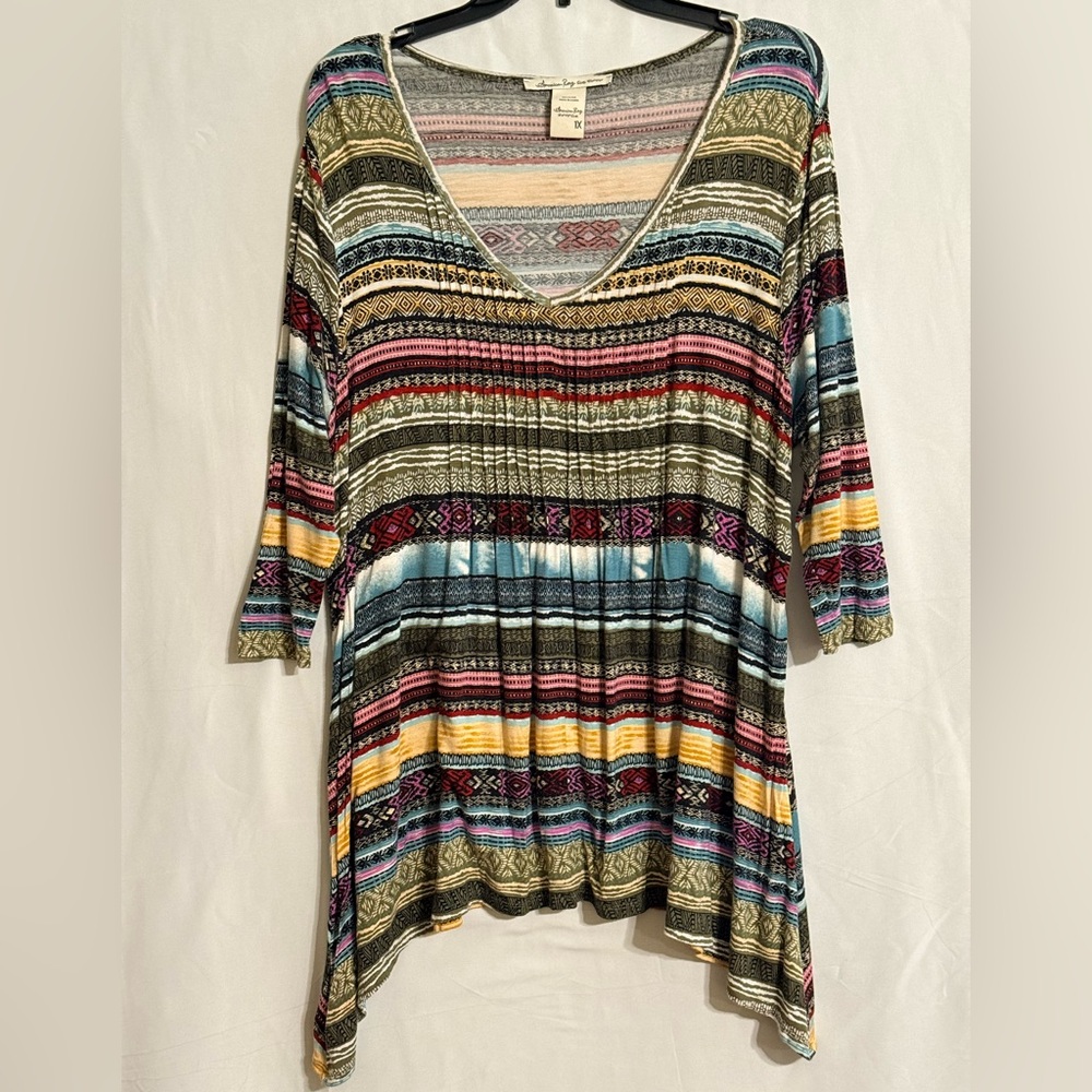 American Rag Colorful Striped Tunic Size 1X